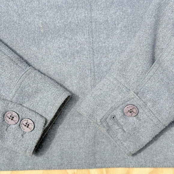 Kane & Unke Men’s Gray Cotton Jacket Size S Button Up High Collar - Picture 14 of 15